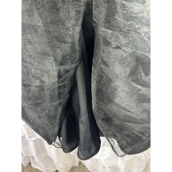Rickie Freeman Teri Jon Maxi Skirt 6 Black 100% silk Formal Party Cruise Wedding - Picture 3 of 8